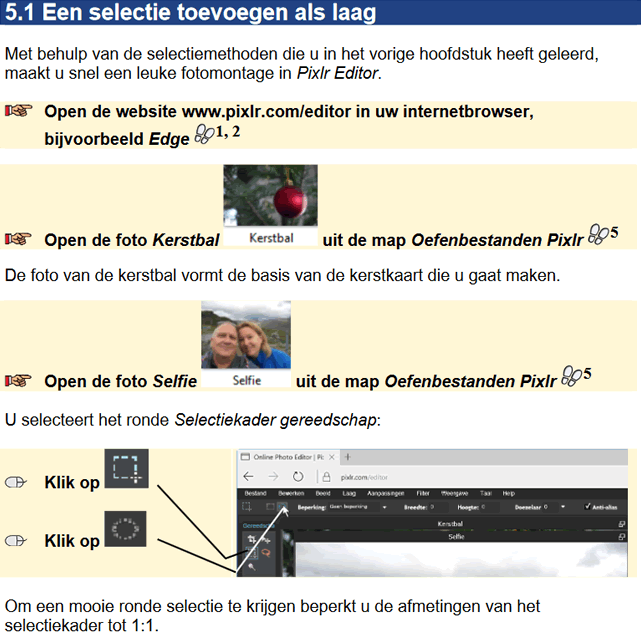 Een selectie toevoegen als laag