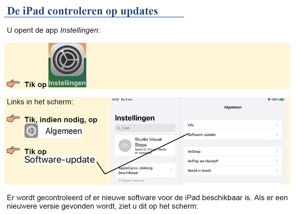 ipad controleren op updates