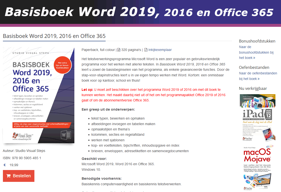 Basisboek Word 2016 Office 365